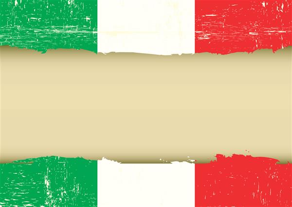 پرچم خراشیده ایتالیا یک پرچم ایتالیا با یک قاب بزرگ برای پیام شما