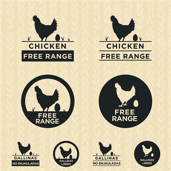 لوگو برای تعریف غذاهای مرغ های غیر قفس محدوده آزاد بدون قفس