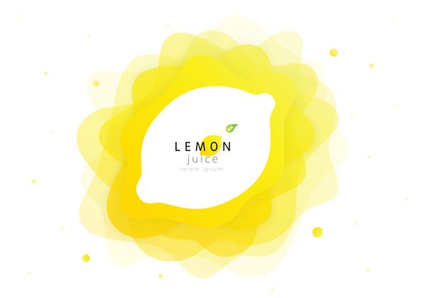 میوه لیمو به شکل انتزاعی مایع پاشش آب تازه و لیموناد مرکبات مایع موج صاف طرح طراحی تصویر وکتور مدرن