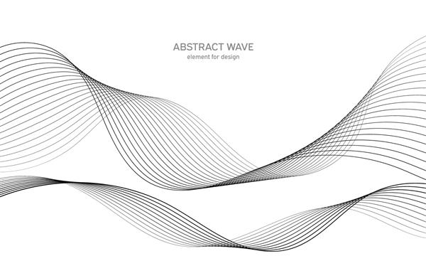 عنصر موج انتزاعی برای طراحی اکولایزر آهنگ فرکانس دیجیتال پس زمینه هنر خط تلطیف شده تصویر وکتور موج با خطوط ایجاد شده با استفاده از ابزار ترکیب خط موج دار منحنی نوار صاف