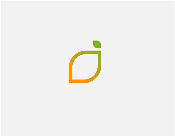لوگوی خلاقانه انتزاعی روشن خطی سبز لیمویی و نارنجی مرکبات برای شرکت