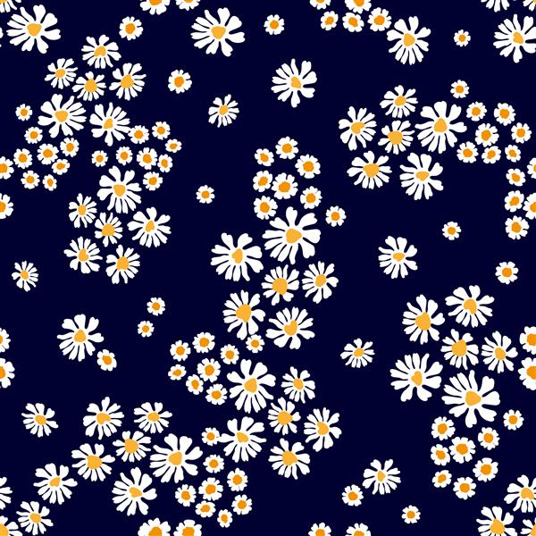 الگوی زیبا با گل مروارید و بابونه چاپ وکتور بدون درز با گل های کوچک مجموعه منسوجات تابستانی