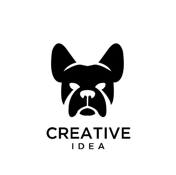 تصویر وکتور طراحی نماد آرم سر سگ گاو نر