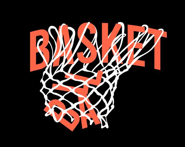 شعار بسکتبال در تصویر شبکه حلقه ای