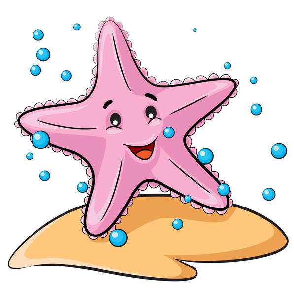 تصویر ستاره دریایی کارتونی زیبا
