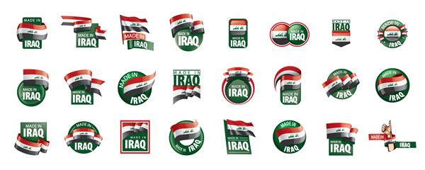 پرچم عراق تصویر وکتور در زمینه سفید