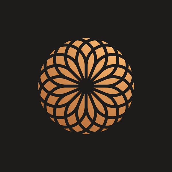 طراحی لوگو گل طلایی لوکس
