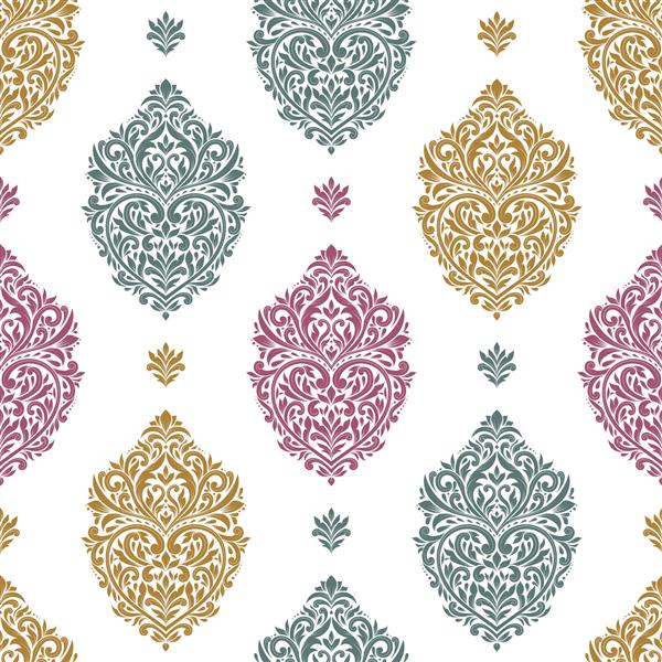 الگوی بدون درز داماسک عناصر قدیمی پیزلی نقوش سنتی ترکی برای پارچه و پارچه کاغذ دیواری بسته بندی یا هر ایده دلخواه عالی است