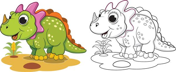 کتاب رنگ آمیزی دایناسورهای خنده دار برای کودکان