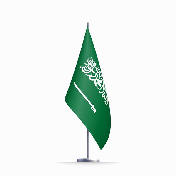 نماد دولت پرچم عربستان سعودی بر روی بنر ملی پس زمینه جدا شده است کارت تبریک روز استقلال ملی پادشاهی عربستان سعودی بنر تصویری با پرچم واقعی دولت