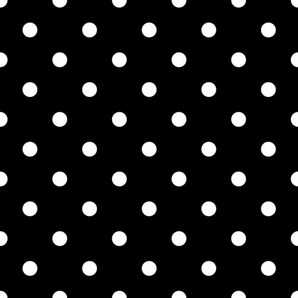 الگوی وکتور بدون درز زیور دایره پس زمینه نقطه نقطه پولکا سیاه و سفید