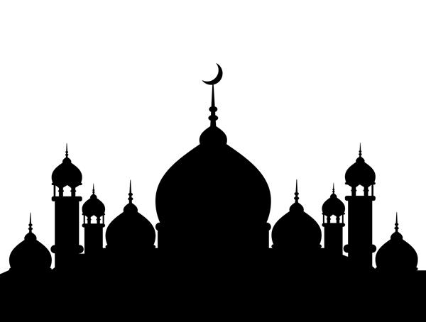 وکتور مسجد سیاه متریال برای سهولت در طراحی شما