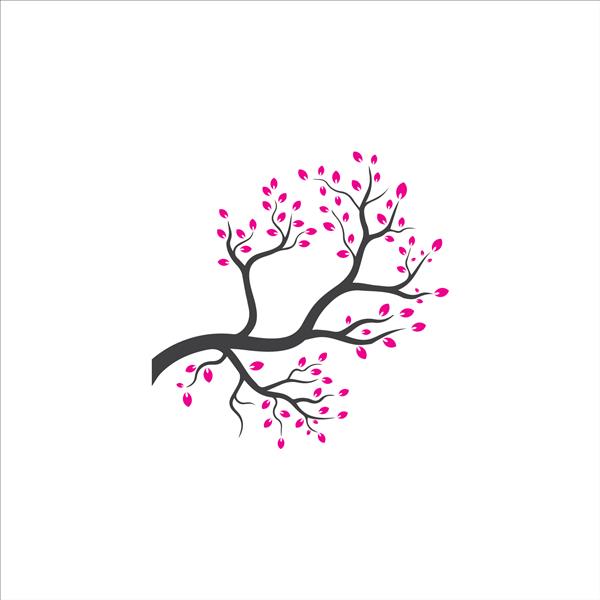 وکتور شاخه تصویر طراحی شده با دست از الگوی طراحی شاخه درخت