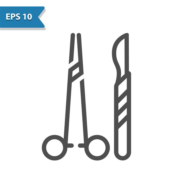 نماد ابزار جراحی نماد حرفه ای پیکسل کامل فرمت EPS 10