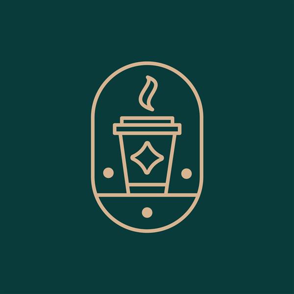 لوگوی Coffee to Go لوگوی قهوه داغ وکتور عناصر طراحی تصویرسازی کافی شاپ لوگوی مینیمالیستی ساخته شده از خطوط