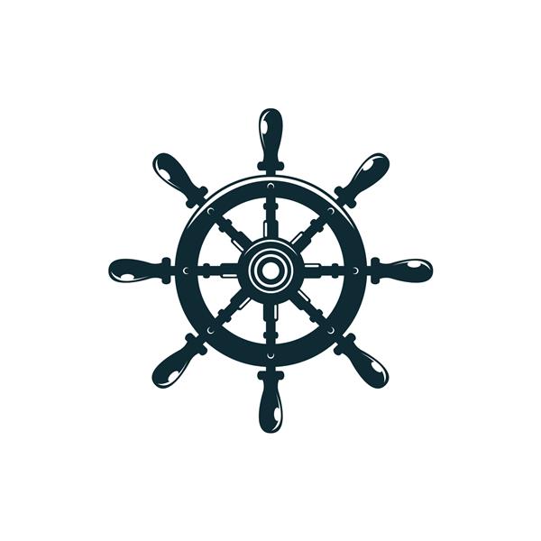 نماد ناوبری جدا شده با چرخ دستی یکپارچهسازی با سیستمعامل وکتور فرمان دسته دار چرخ کشتی کنترلی