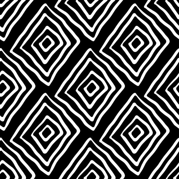 لوزی های منحنی منحنی سفید جدا شده در پس زمینه سیاه الگوی بدون درز تک رنگ هندسی تصویر وکتور گرافیکی مسطح کشیده شده با دست بافت