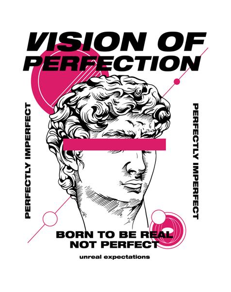 طرح چاپ شعار Vision of Perfection با تصویر مجسمه دیوید