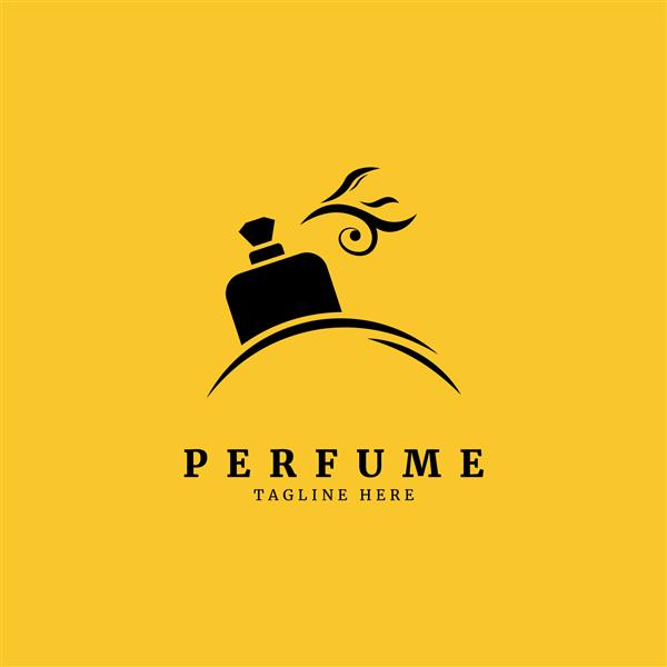 یک بطری کلاسیک آرم عطر مفهوم طراحی گل