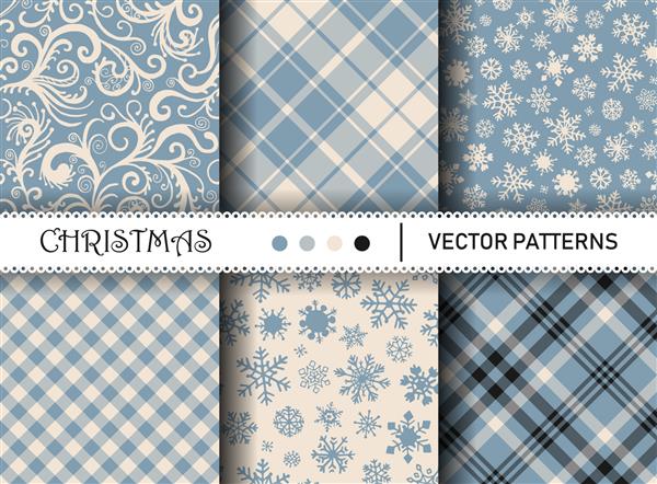 الگوهای چهارخانه وکتور بدون درز مجموعه ای از الگوهای تارتان کریسمس gingham مجموعه ای از پس زمینه های سنتی تبریک سال نو برای بسته بندی پارچه پارچه پوشش و غیره