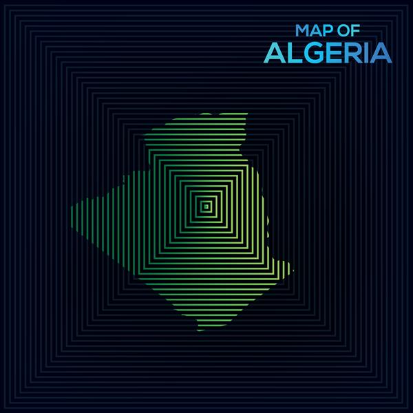نقشه مستطیل شکل الجزایر نقشه وکتور الجزایر