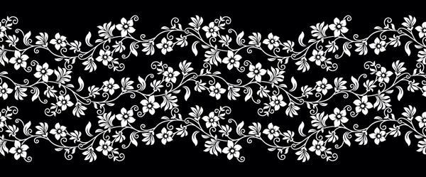 طرح حاشیه گل سیاه و سفید بدون درز