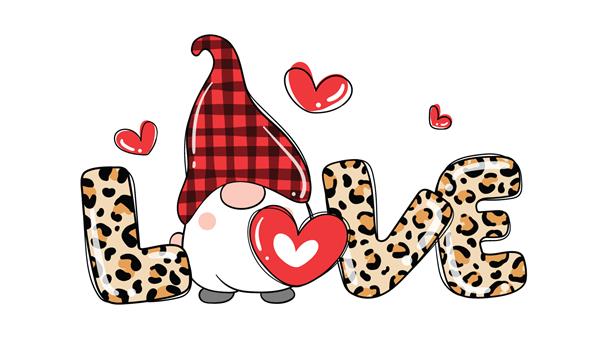 طرح تصویر وکتور کوتوله های عشق پلنگ برای روز ولنتاین را بکشید سبک کارتونی