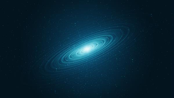 سیاهچاله آبی مارپیچی خارق العاده در پس زمینه کهکشان با مارپیچ راه شیری طرح مفهومی جهان و ستاره وکتور