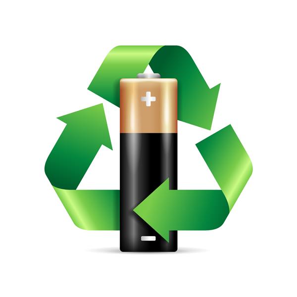 نماد باتری بازیافت در طراحی سه بعدی به سبک واقعی حفاظت از محیط زیست تصویر وکتور