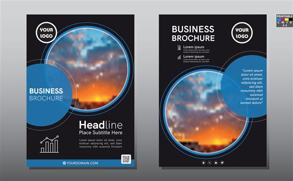 الگوی وکتور انتزاعی تجاری طراحی بروشور طرح مدرن جلد گزارش سالانه پوستر بروشور در A4 اشکال هندسی