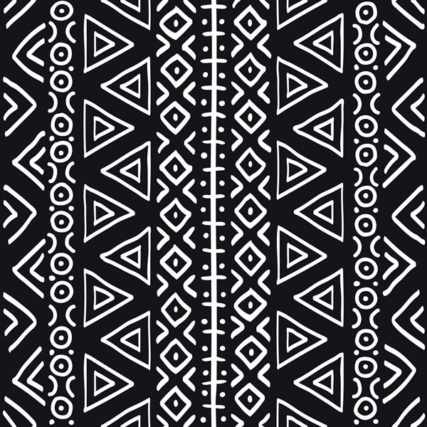 پارچه چاپ آفریقایی وکتور الگوی قبیله ای بدون درز تزئینات قومی سنتی برای طرح پارچه فرش فرش پارئو بسته بندی شما