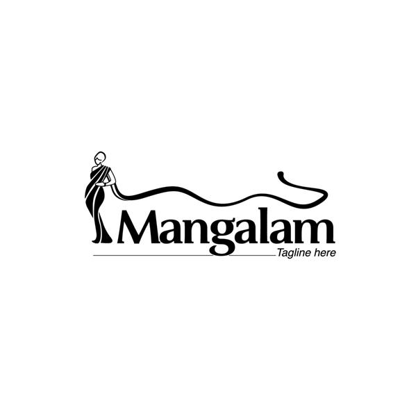 لوگوی Mangalam Sarees با فیگور زنانه لوگوی Mangalam