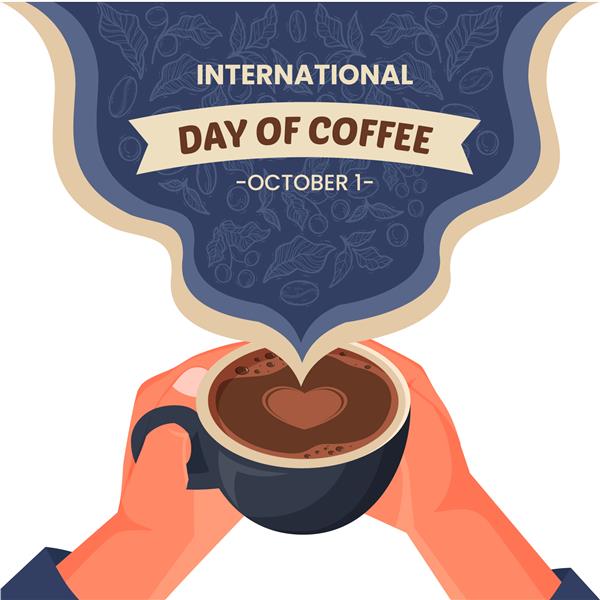 تصویر گرافیکی روز جهانی قهوه