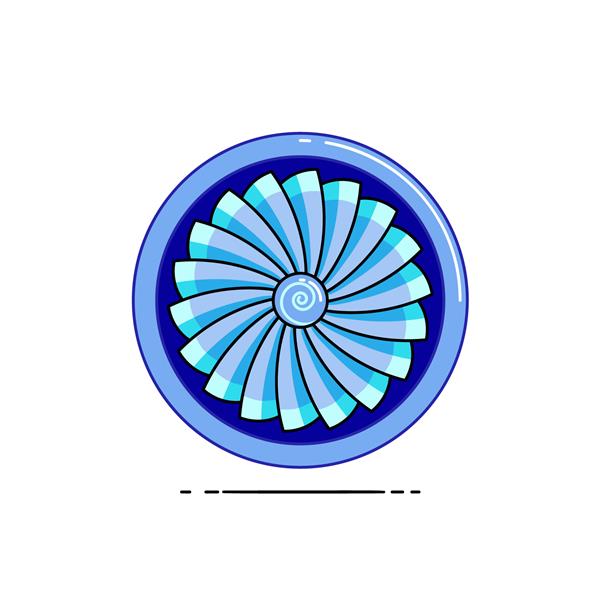 نماد توربین موتور جت مفهوم خدمات هوانوردی نماد وکتور جدا شده در پس زمینه سفید