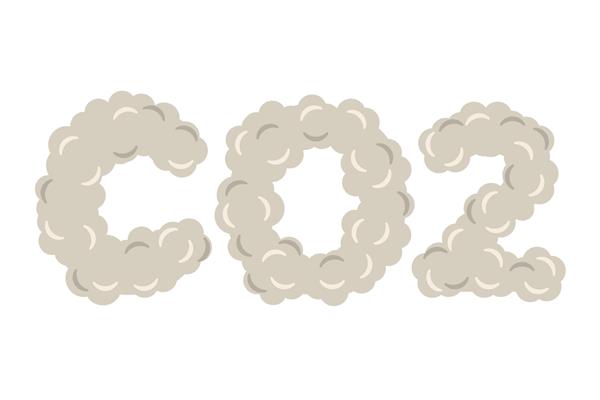 تصویر CO2 متن CO2 به شکل ابر و سبک گاز است