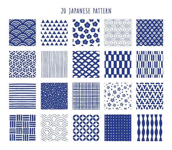 20 الگوی ژاپنی طراحی شده با دست