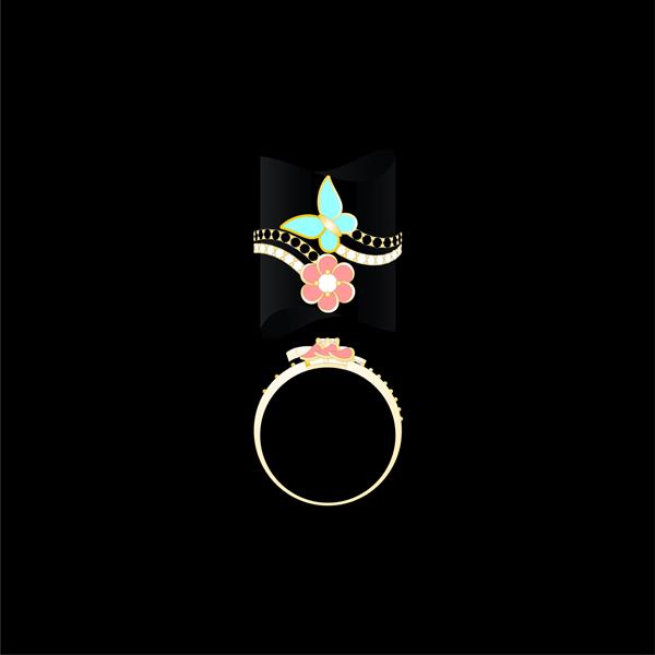 طرحی از طرح حلقه های جواهرات با سنگ های قیمتی عالی برای کارخانجات جواهرات و جواهر فروشی ها