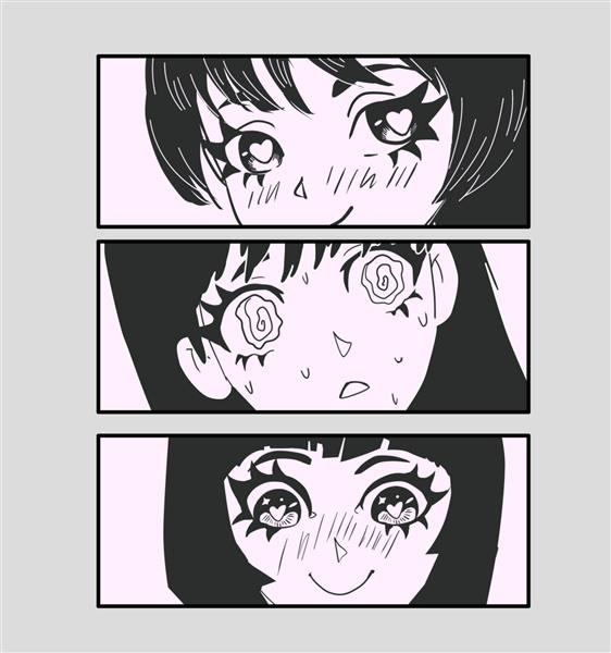سکانس چند پانل از یک کمیک استریپ با شخصیت های مختلف زن انیمیشن مفهوم فریم های کمیک به سبک مانگای ژاپنی