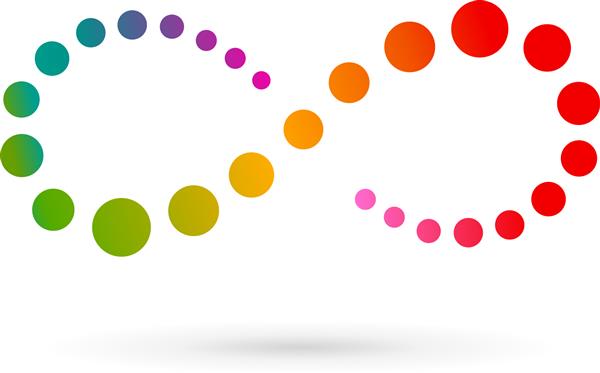 الگوی طراحی آیکون لوگو نماد حلقه بی نهایت وکتور علامت نشان رنگ