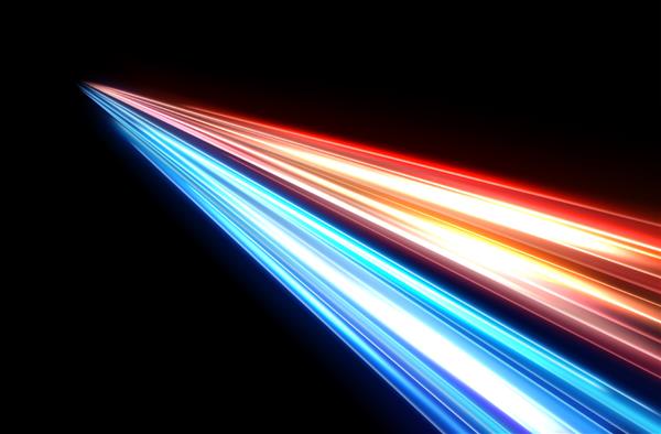 مسیرهای نوری رنگارنگ اثر تاری حرکت با نوردهی طولانی مدت تصویر وکتور