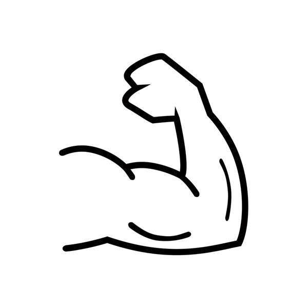 تصویر وکتور از نماد خط بازو در پس زمینه سفید
