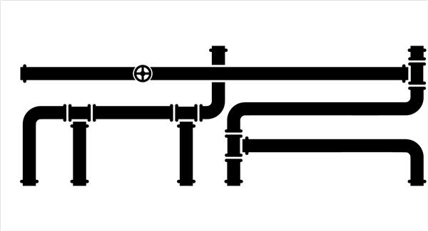 نماد لوله نماد اتصال لوله آب گاز خط لوله نفت تصویر وکتور هنری کار لوله کشی