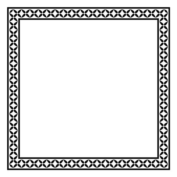 الگوی مربع قاب حاشیه نقوش اسلامی هندی یونانی قاب های هندسی در رنگ مشکی جدا شده در زمینه سفید تصویر وکتور