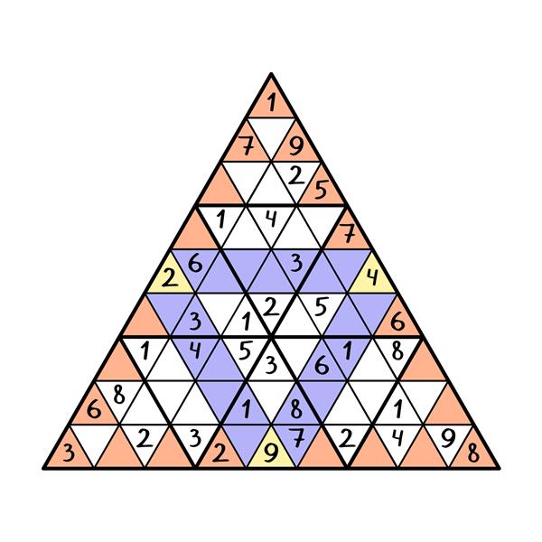 تصویر وکتور بازی شماره سودوکو مثلثی بزرگ