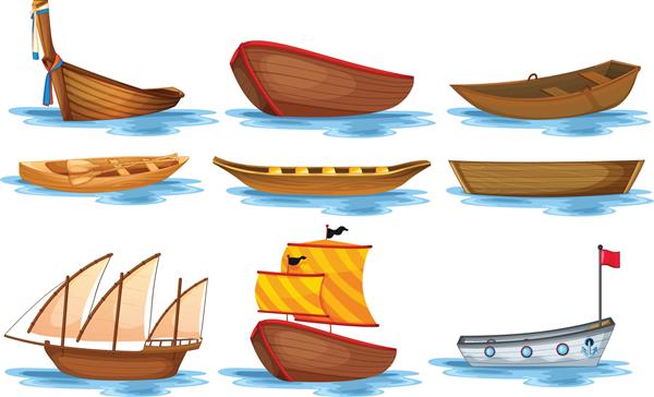 تصویر از انواع مختلف قایق