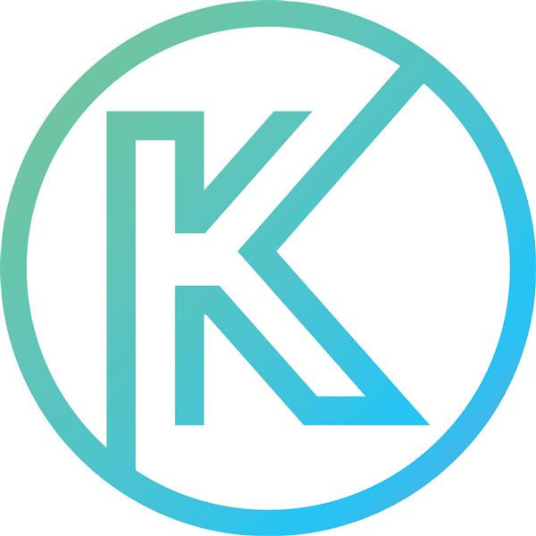 آرم حرف K نماد شکل دایره دیجیتال فناوری رسانه