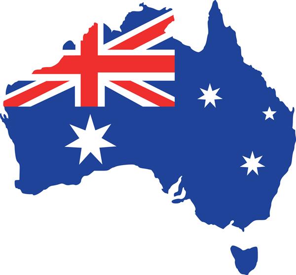 نقشه استرالیا با پرچم