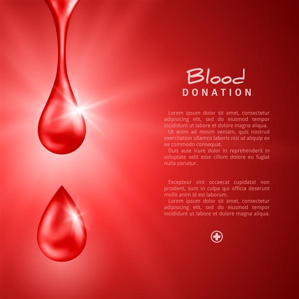پوستر یا بروشور روز جهانی اهداکنندگان با قطره های قرمز اهدای خون نجات غریق و کمک های بیمارستانی تصویر وکتور عناصر طراحی پزشکی
