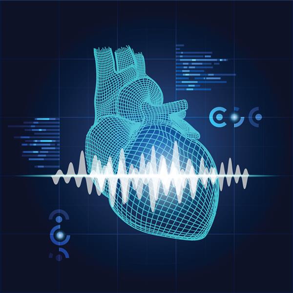 مفهوم فناوری مراقبت های بهداشتی قلب سیمی با سیگنال پالس و صفحه دیجیتال