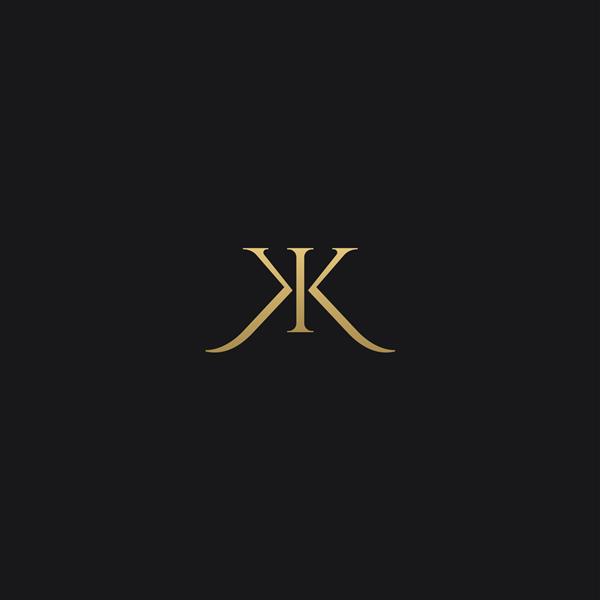 آرم نماد نماد حروف اولیه مبتنی بر حروف اولیه KK K مارک‌های مد منحصربه‌فرد و زیبا و منحصر به فرد